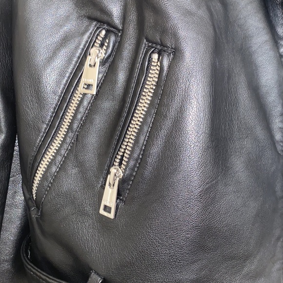 LEVI BELTED FAUX LEATHER MOTO JACKET - Picture 3 of 6